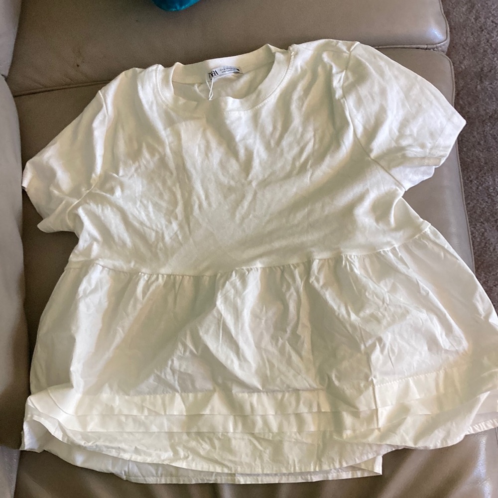 White Zara Babydoll Top